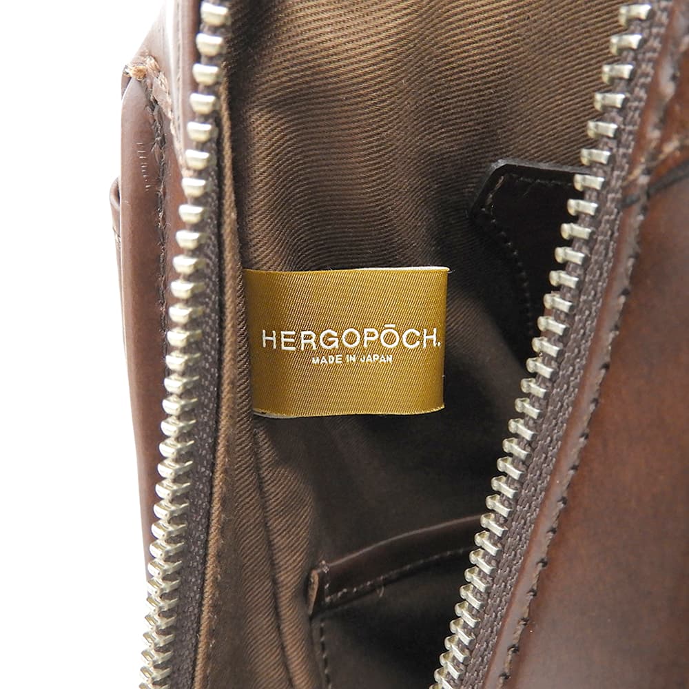 HERGOPOCH エルゴポック 美品 ワキシングレザー ブリーフケース ビジネスバッグ メンズ ブラウン 06N-BF2 ビジネスバッグ ブリーフケース