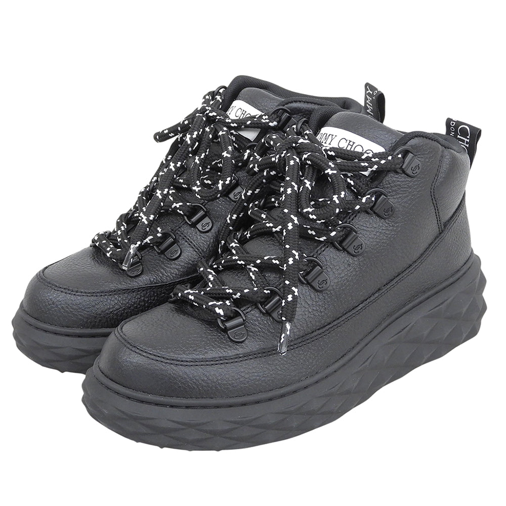 JIMMY CHOO ジミーチュウ 新品同様 DIAMOND MAXI HIKE ハイカットスニーカー シューズ レディース ブラック 37 シューズ