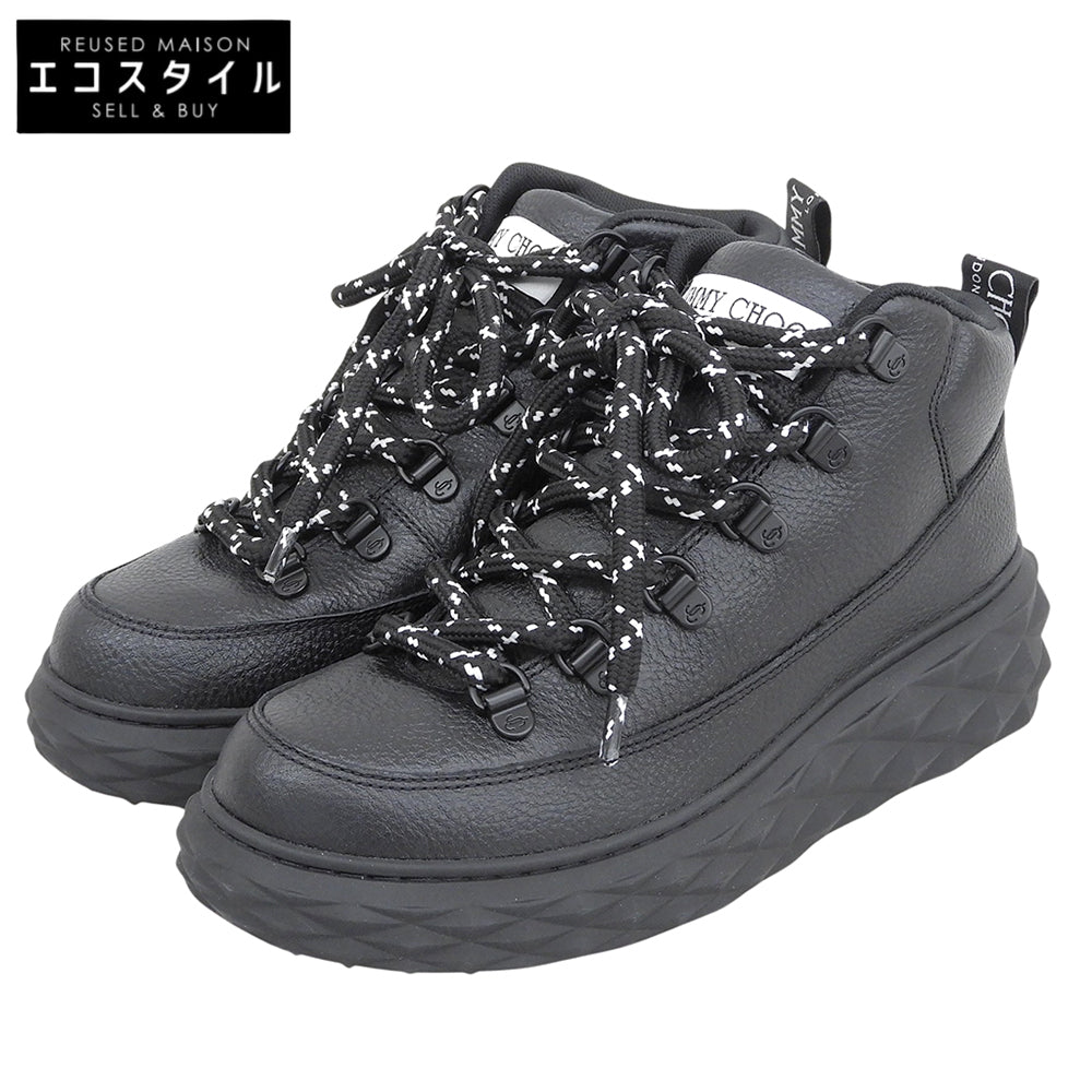 JIMMY CHOO ジミーチュウ 新品同様 DIAMOND MAXI HIKE ハイカットスニーカー シューズ レディース ブラック 37 シューズ