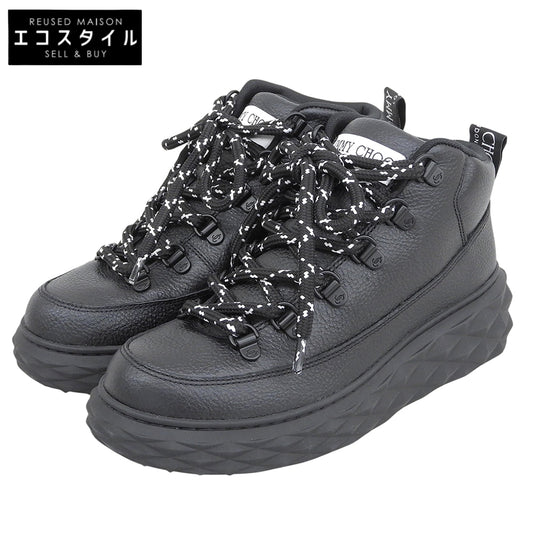 JIMMY CHOO ジミーチュウ 新品同様 DIAMOND MAXI HIKE ハイカットスニーカー シューズ レディース ブラック 37 シューズ