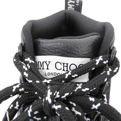 JIMMY CHOO ジミーチュウ 新品同様 DIAMOND MAXI HIKE ハイカットスニーカー シューズ レディース ブラック 37 シューズ
