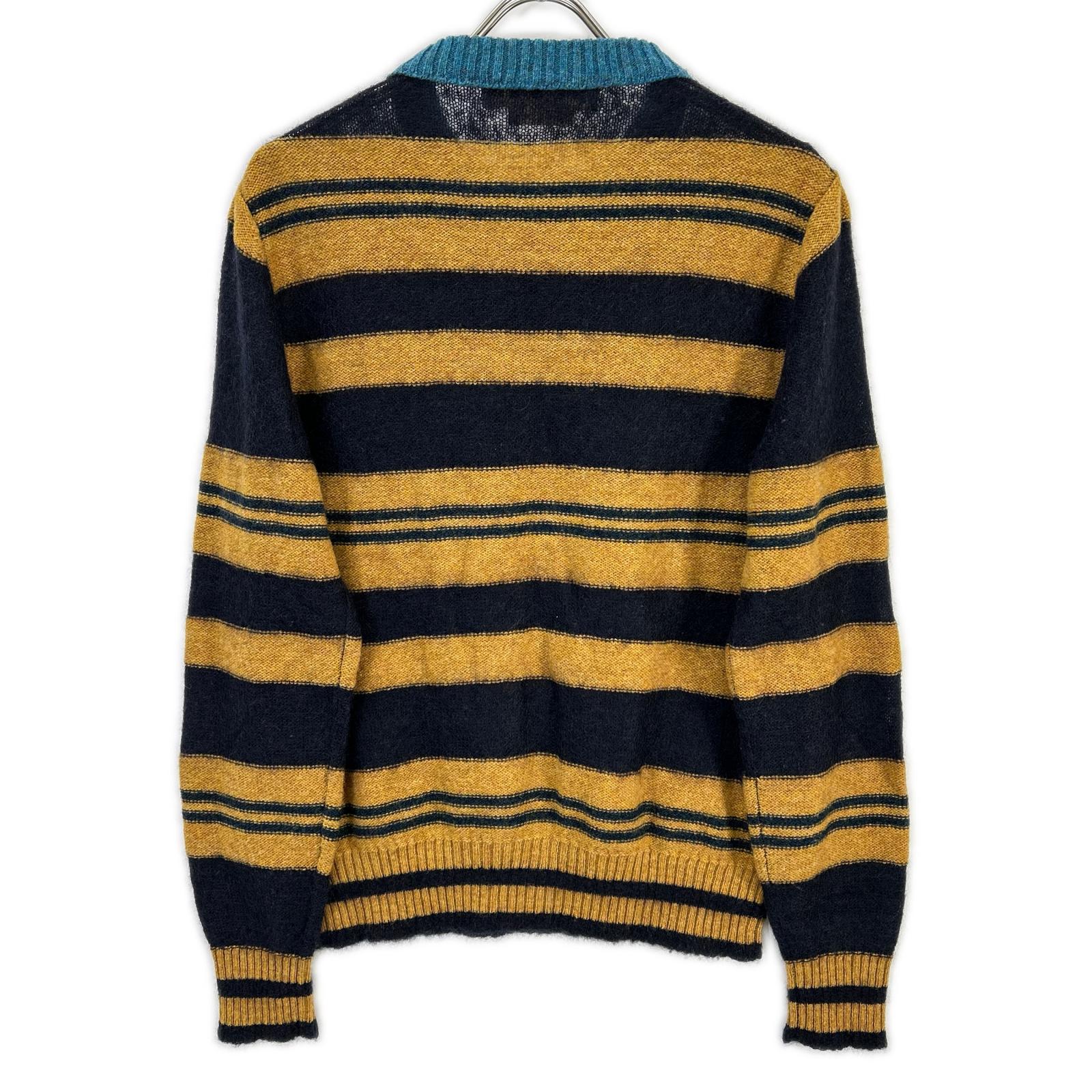 MARNI マルニ GCMG0021Q0 ネイビー×ブラウン ボーダーニット トップス