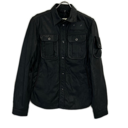G-STAR RAW ジースターロゥ ブラック シープスキン レザーシャツ E OVERSHIRT ジャケット
