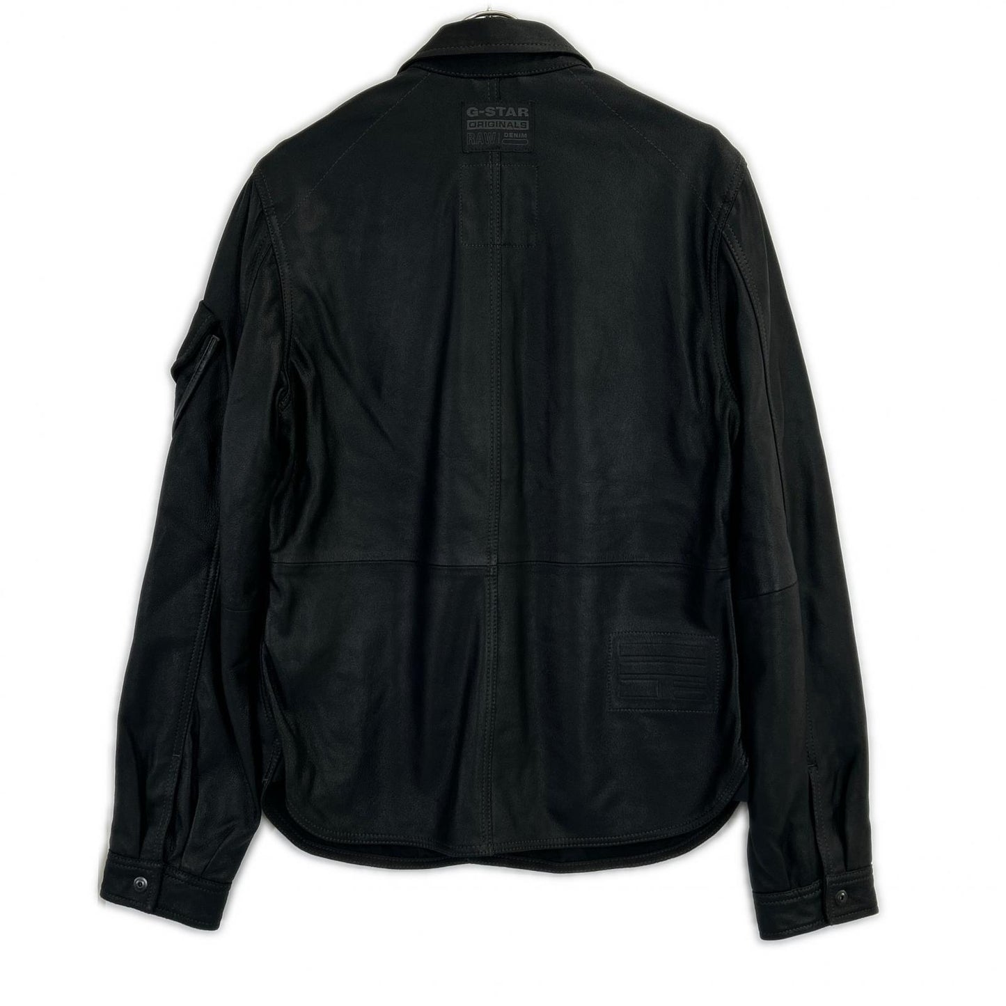 G-STAR RAW ジースターロゥ ブラック シープスキン レザーシャツ E OVERSHIRT ジャケット