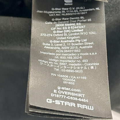 G-STAR RAW ジースターロゥ ブラック シープスキン レザーシャツ E OVERSHIRT ジャケット