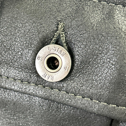 G-STAR RAW ジースターロゥ ブラック シープスキン レザーシャツ E OVERSHIRT ジャケット