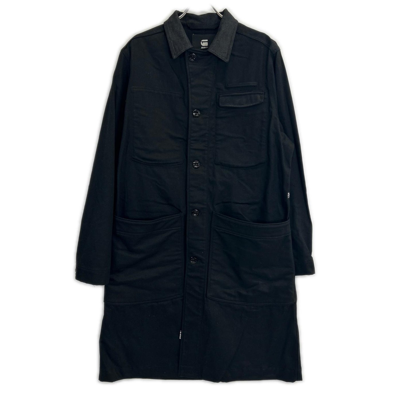 G-STAR RAW ジースターロゥ ブラック patched pocket trench/デニムトレンチコート コート