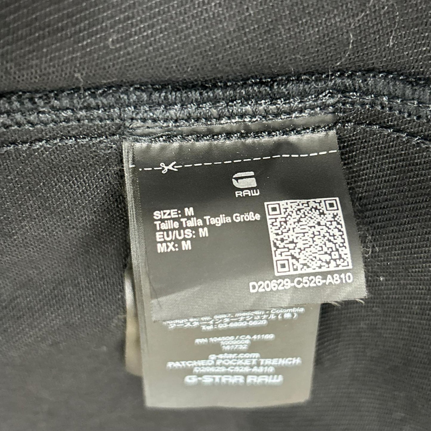 G-STAR RAW ジースターロゥ ブラック patched pocket trench/デニムトレンチコート コート