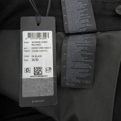 G-STAR RAW ジースターロゥ 新品同様 WORKER CHINO RELAXED チノパンツ ボトムス メンズ ブラック 34/30 ボトムス