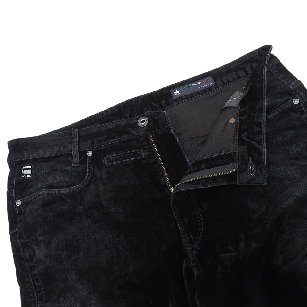 G-STAR RAW ジースターロゥ 美品 3D SLIM pant スリム パンツ ベロア ボトムス メンズ ブラック 36/32 ボトムス