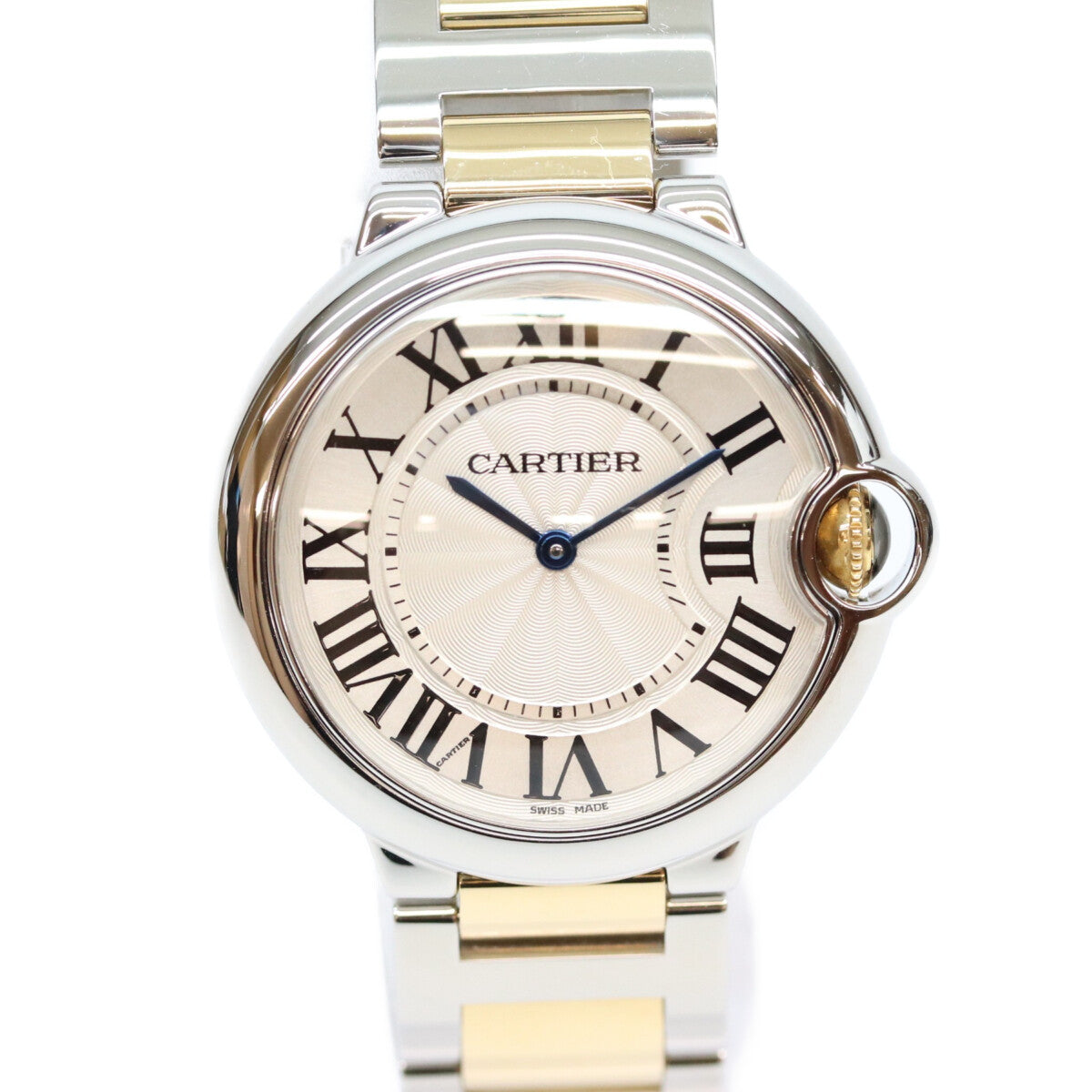 Cartier カルティエ W69008Z3 YG×SS コンビ バロンブルーMM 36mm QZ時計 腕時計