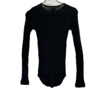 FUMIKA UCHIDA フミカウチダ ブラック WOOL SILK CREW-NECK LONG Tシャツ トップス