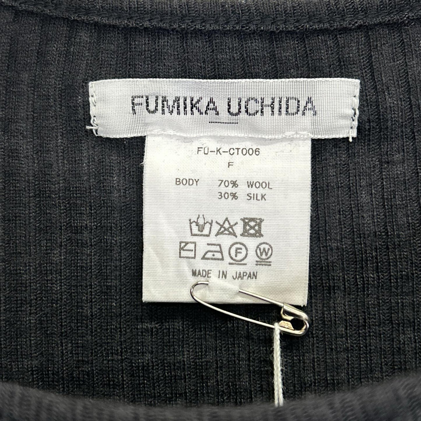 FUMIKA UCHIDA フミカウチダ ブラック WOOL SILK CREW-NECK LONG Tシャツ トップス