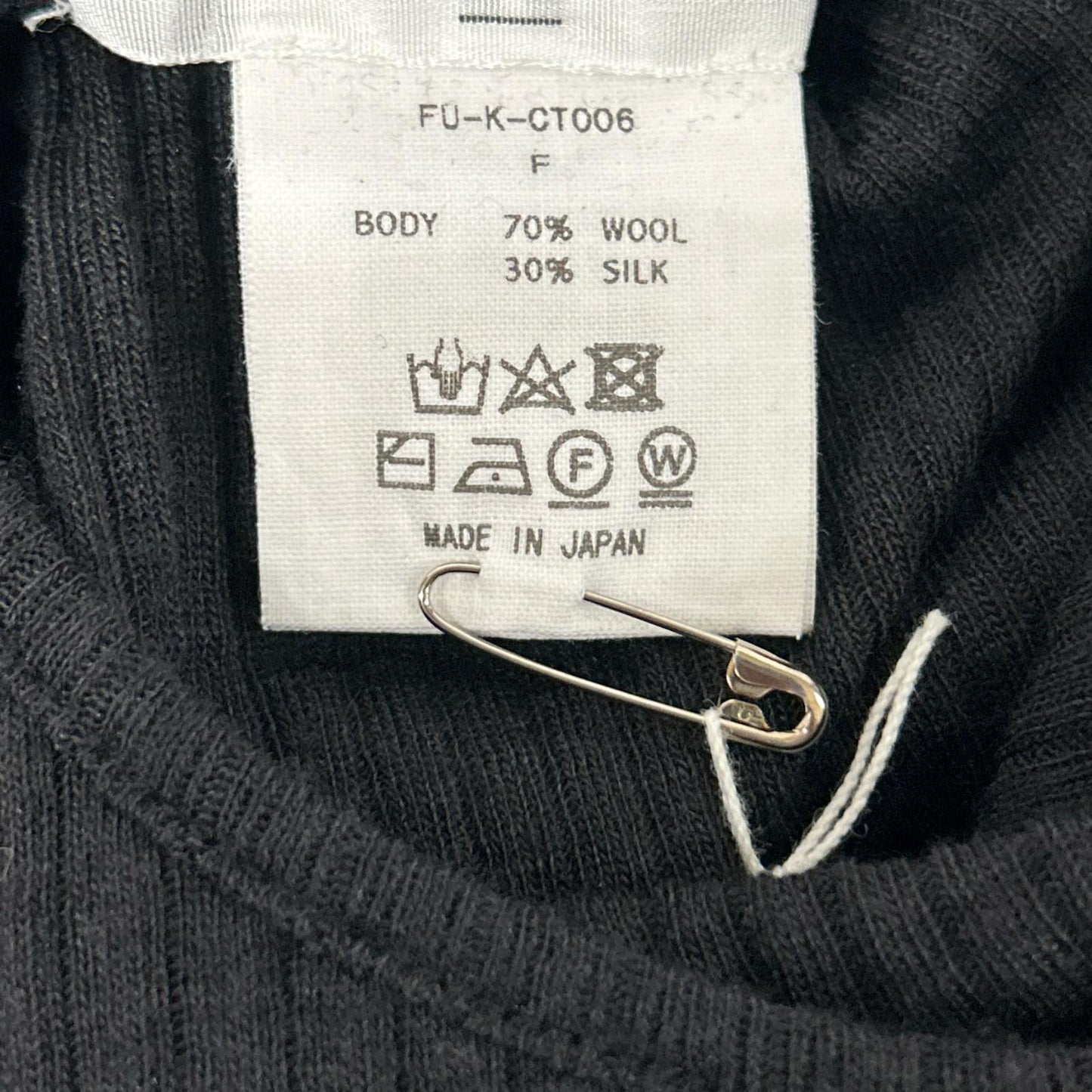 FUMIKA UCHIDA フミカウチダ ブラック WOOL SILK CREW-NECK LONG Tシャツ トップス