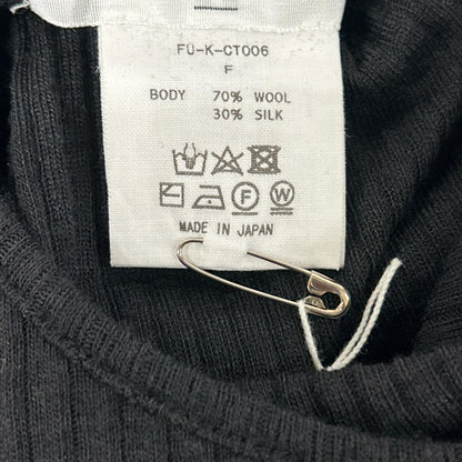 FUMIKA UCHIDA フミカウチダ ブラック WOOL SILK CREW-NECK LONG Tシャツ トップス
