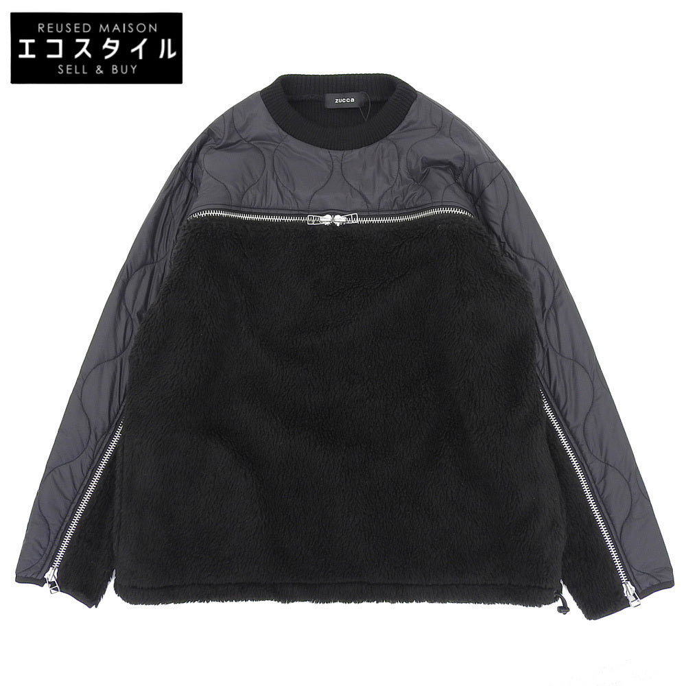 ZUCCA ズッカ キルティング ボア 切り替え ボアフリース トップス メンズ ブラック M トップス
