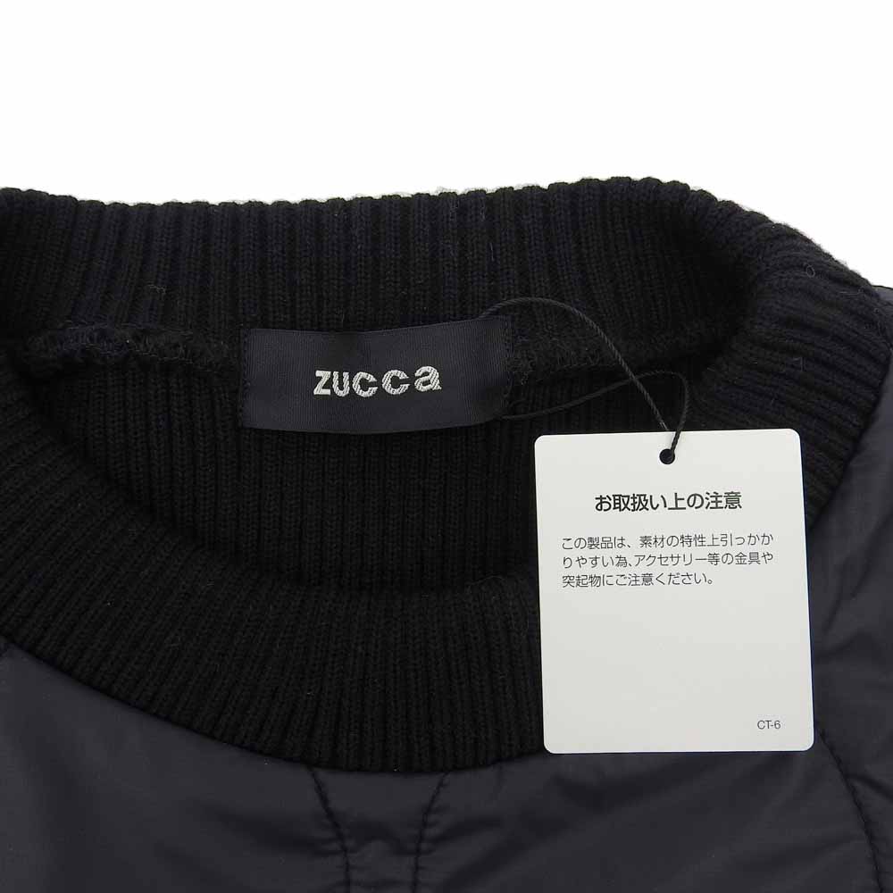 ZUCCA ズッカ キルティング ボア 切り替え ボアフリース トップス メンズ ブラック M トップス