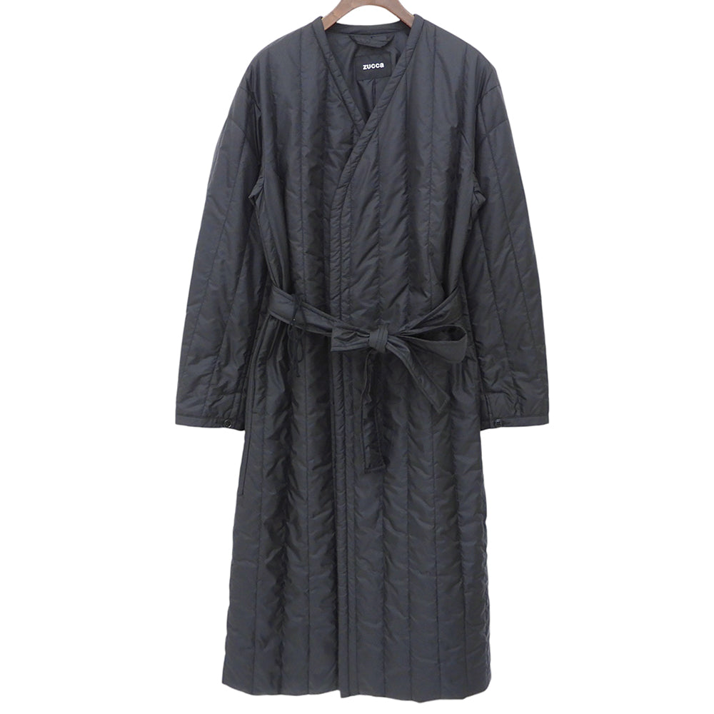 ZUCCA ズッカ 美品 中綿 ベルト付 キルティング コート レディース ブラック M ZU81FA017 コート