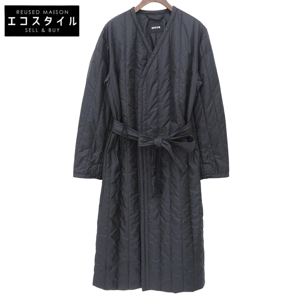 ZUCCA ズッカ 美品 中綿 ベルト付 キルティング コート レディース ブラック M ZU81FA017 コート