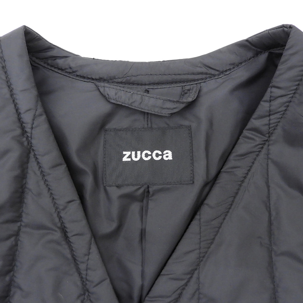 ZUCCA ズッカ 美品 中綿 ベルト付 キルティング コート レディース ブラック M ZU81FA017 コート