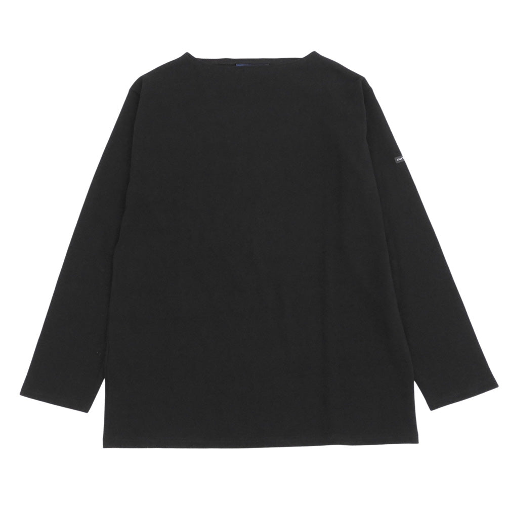 SAINT JAMES セントジェームス 美品 OUESSANT UA ボートネック 無地ロンT トップス メンズ コットン ブラック T4 M トップス