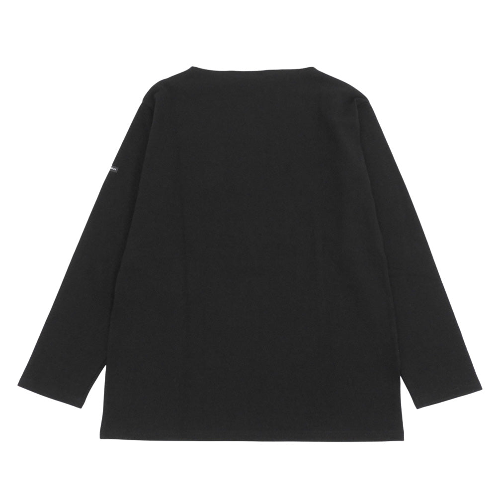 SAINT JAMES セントジェームス 美品 OUESSANT UA ボートネック 無地ロンT トップス メンズ コットン ブラック T4 M トップス