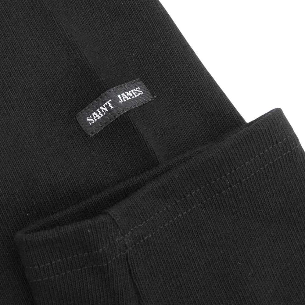 SAINT JAMES セントジェームス 美品 OUESSANT UA ボートネック 無地ロンT トップス メンズ コットン ブラック T4 M トップス