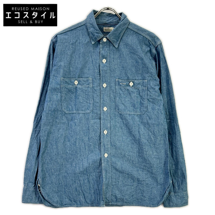 WAREHOUSE ウエアハウス duck digger ブルー コットン デニムシャツ トップス