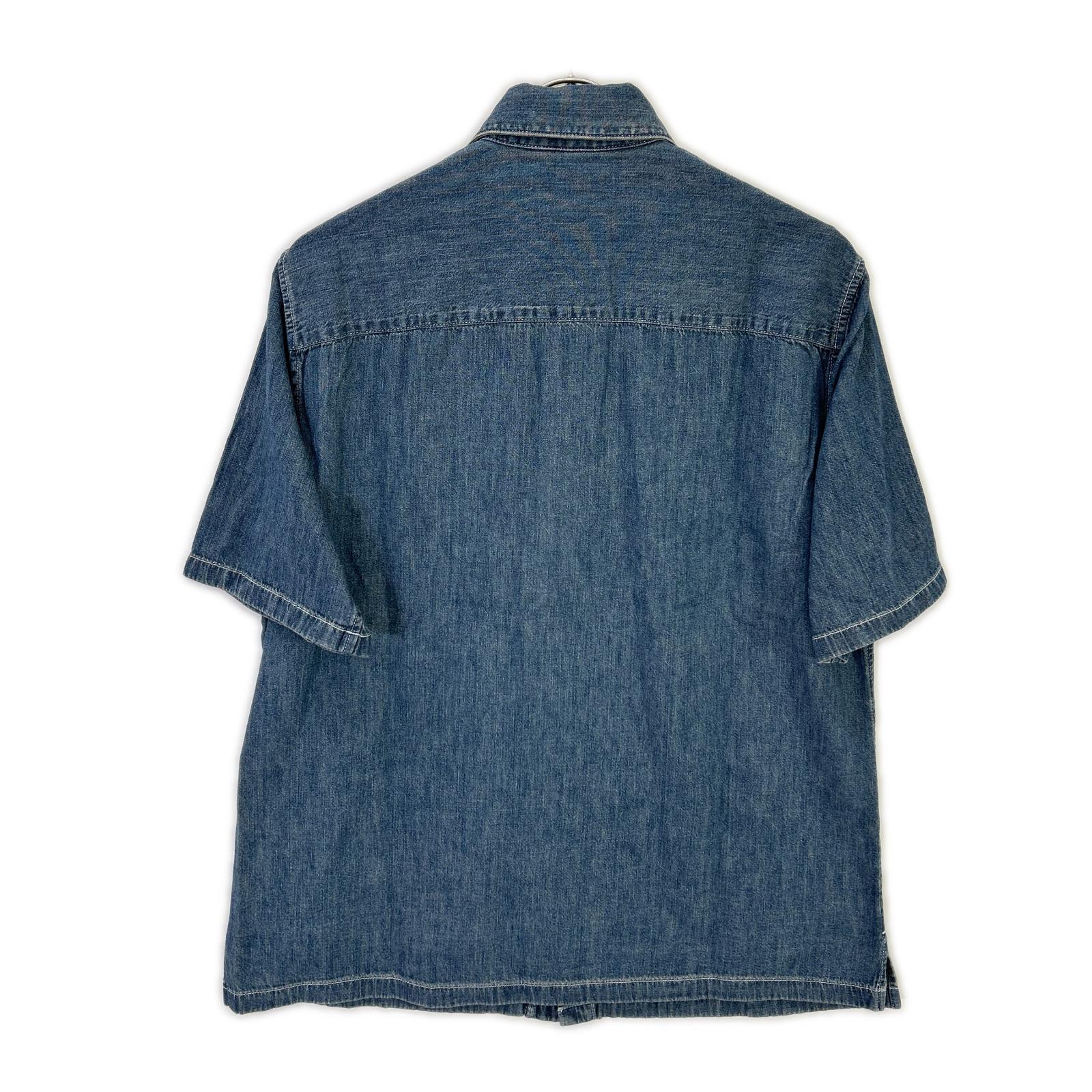 CELINE セリーヌ 【新品同様/国内正規】RC0D7208I ユニオンオーシャンウォッシュ デニム ショートスリーブシャツ トップス
