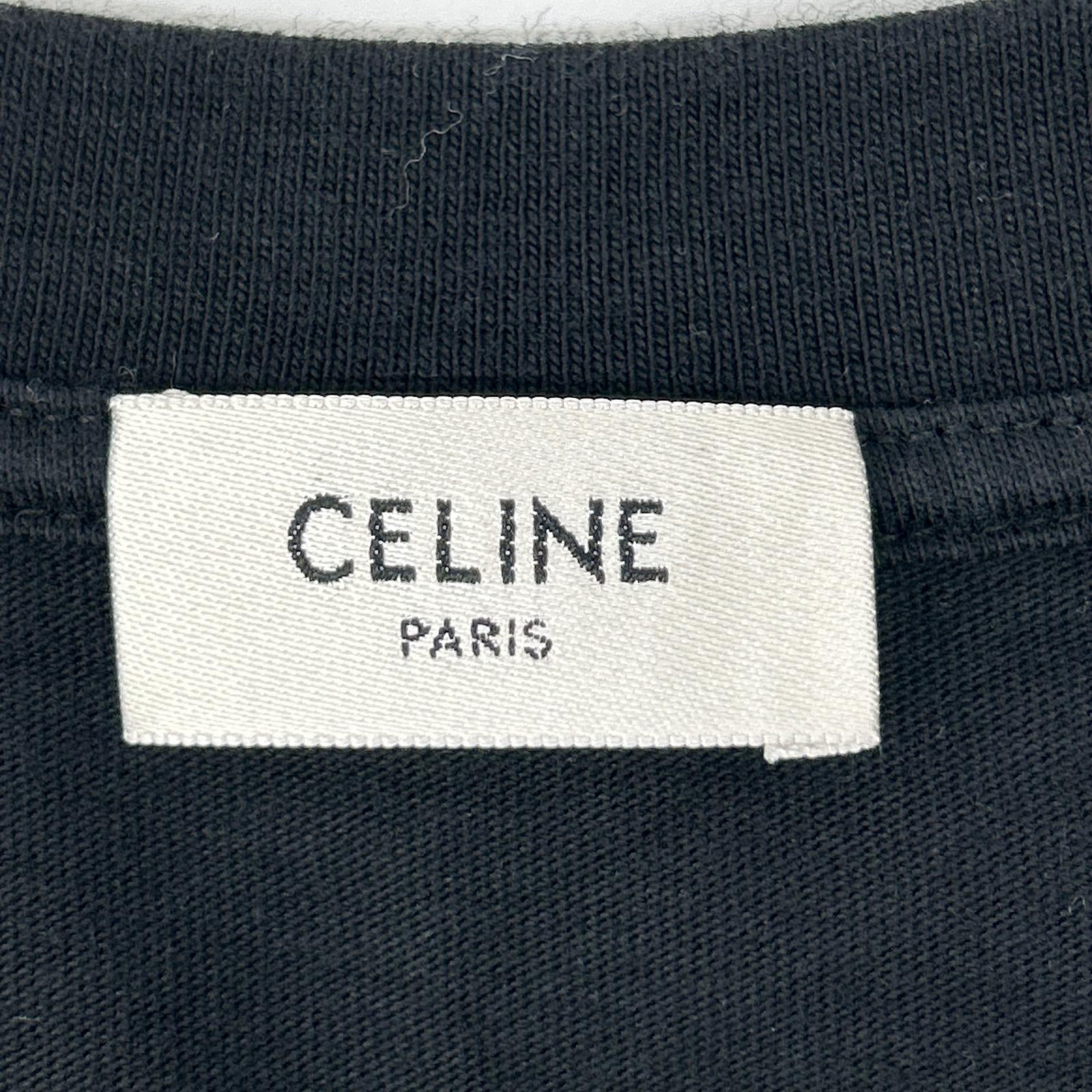 CELINE セリーヌ 【新品同様/国内正規】RX0LB1242 ロゴプリント コットンジャージー 半袖Tシャツ トップス