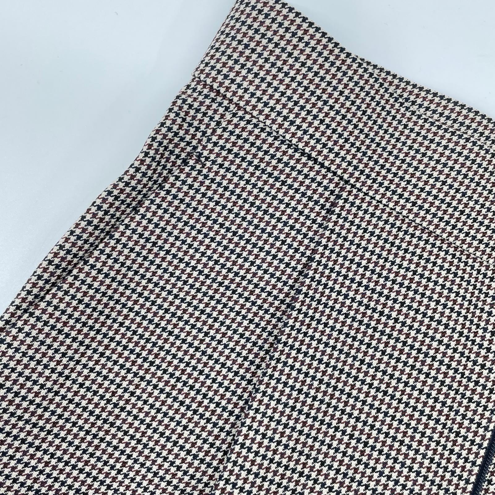 ESTNATION エストネーション ブラウン ハウンドトゥース テーパードスラックス ボトムス