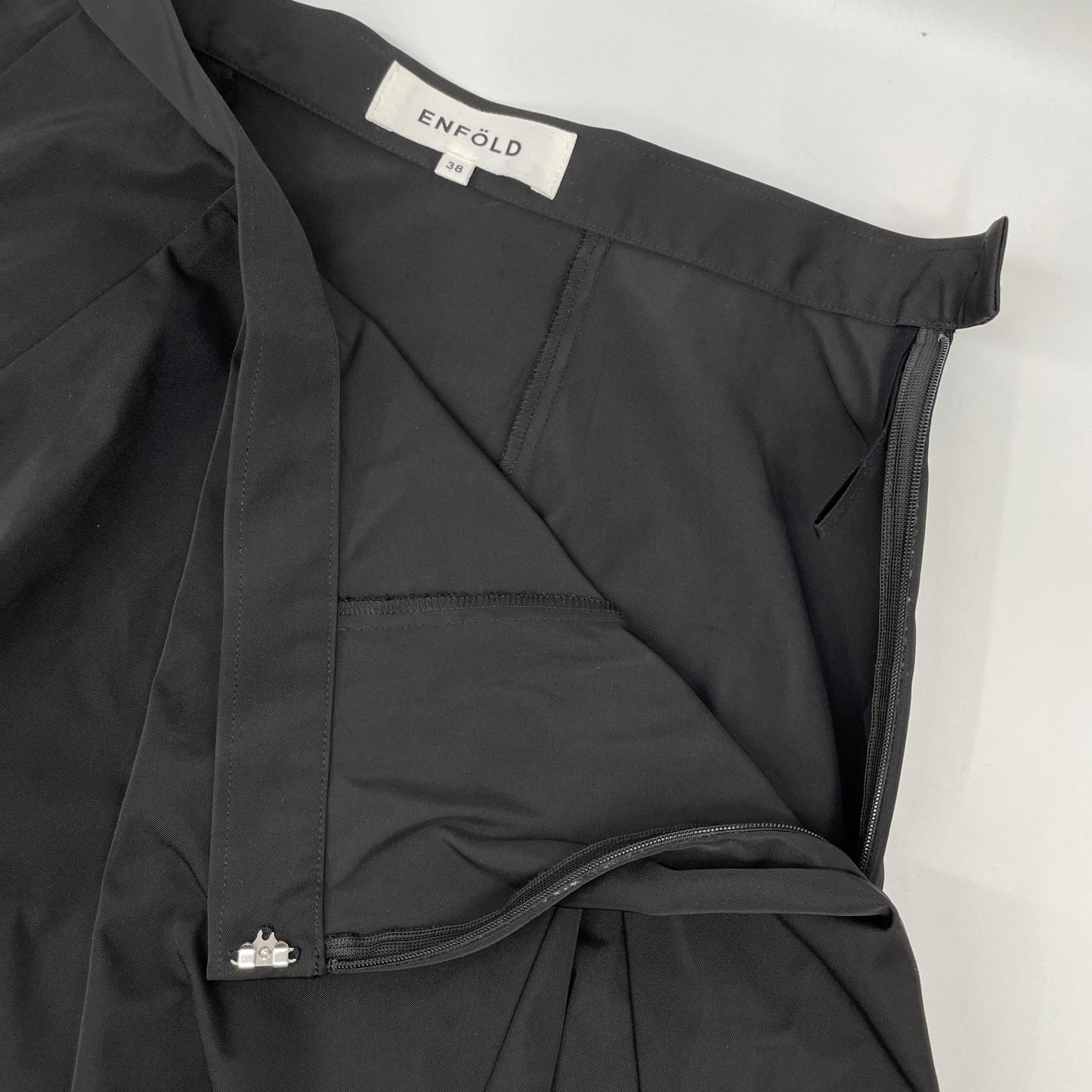 ENFOLD エンフォルド 300HS131-0600 24SS ブラック ポリエステル VOLUME FLARE SKIRT スカート