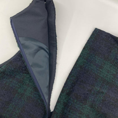 ANAYI アナイ 23AW 102327-14-580 グリーン×ネイビー チェック ジャンバースカート ワンピース