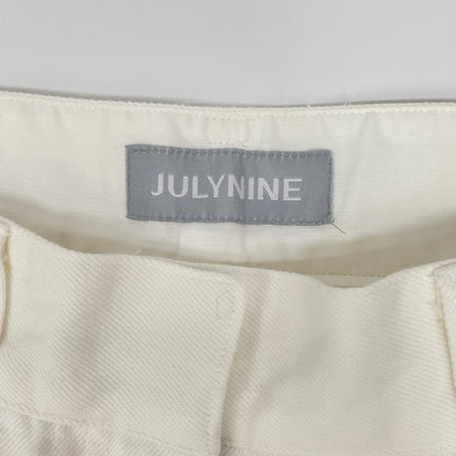 JULY NINE ジュライナイン ホワイト タック ワイドデニムパンツ ボトムス