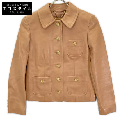 GUCCI グッチ 765899 ベージュ ロゴボタン ラムレザー ジャケット ジャケット
