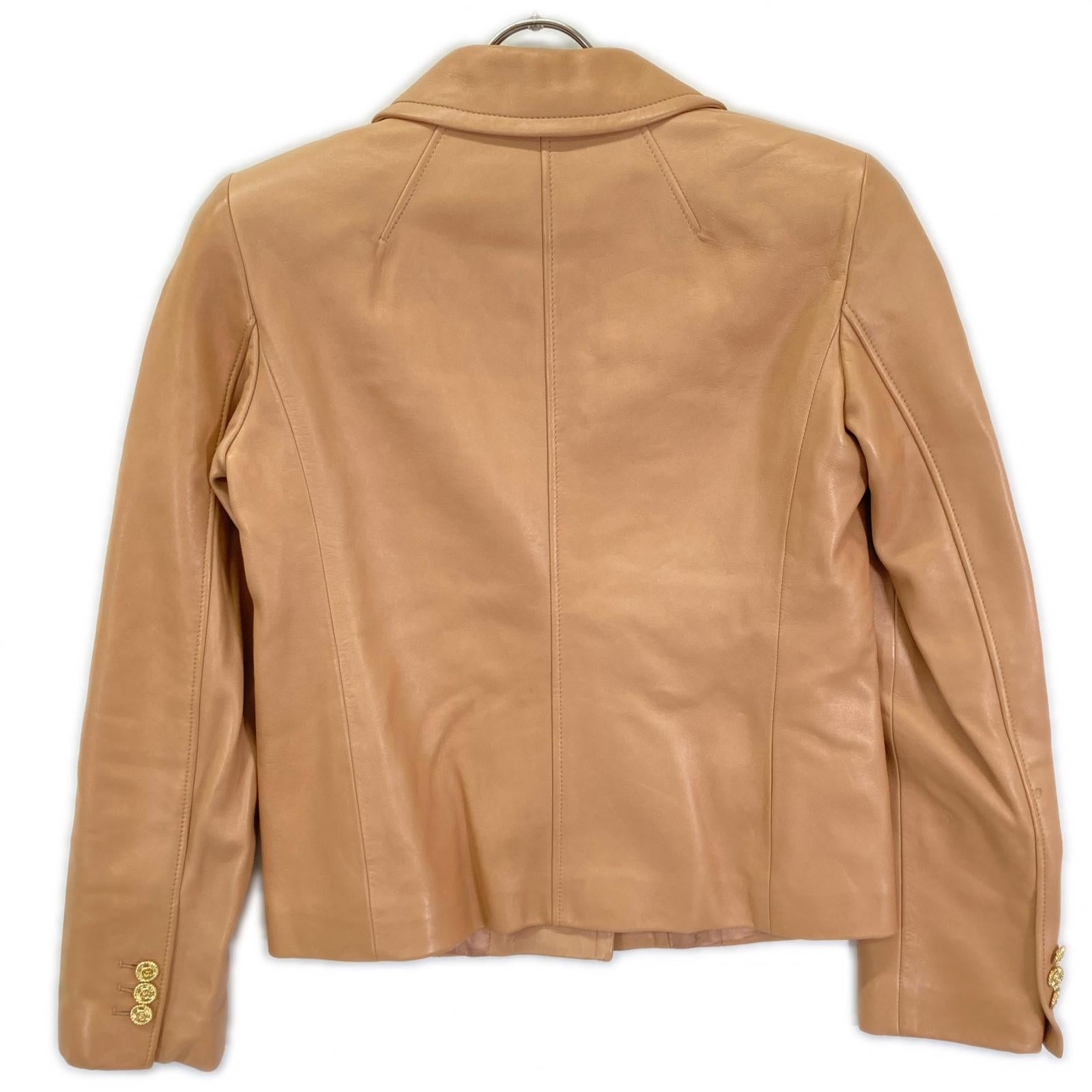 GUCCI グッチ 765899 ベージュ ロゴボタン ラムレザー ジャケット ジャケット