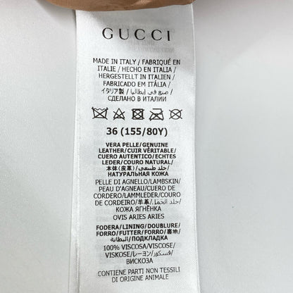 GUCCI グッチ 765899 ベージュ ロゴボタン ラムレザー ジャケット ジャケット