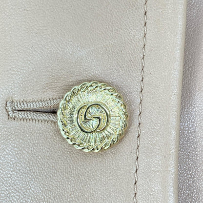 GUCCI グッチ 765899 ベージュ ロゴボタン ラムレザー ジャケット ジャケット