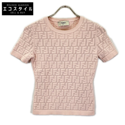 FENDI フェンディ FZX814 AJTL ピンク ズッカ柄 半袖ニット トップス