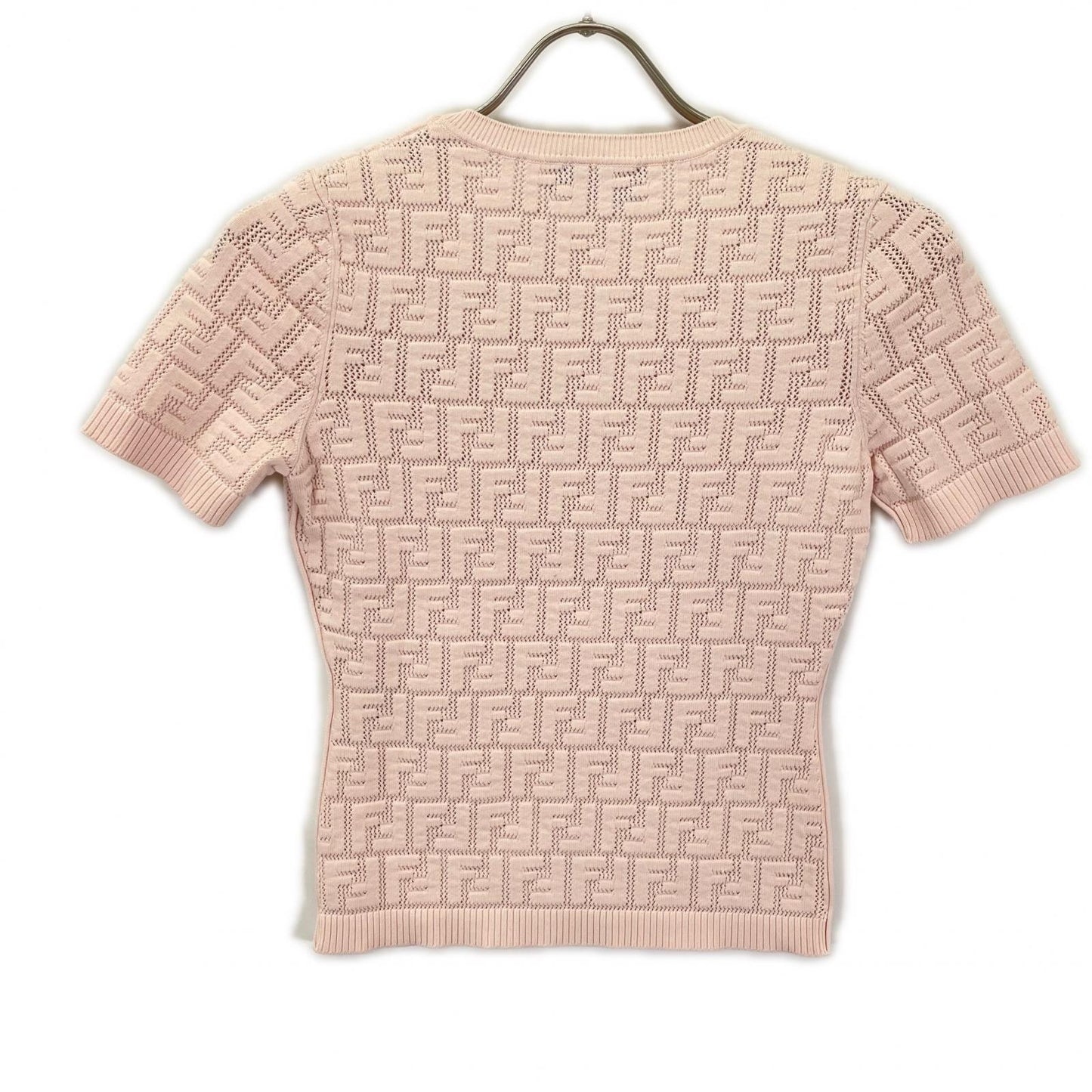FENDI フェンディ FZX814 AJTL ピンク ズッカ柄 半袖ニット トップス