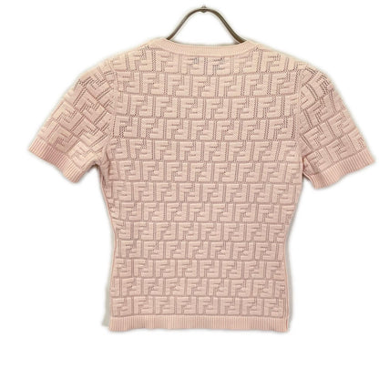 FENDI フェンディ FZX814 AJTL ピンク ズッカ柄 半袖ニット トップス