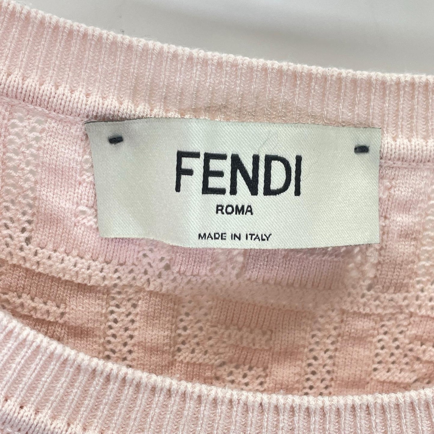 FENDI フェンディ FZX814 AJTL ピンク ズッカ柄 半袖ニット トップス