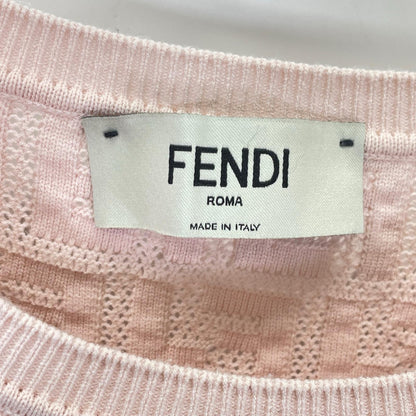 FENDI フェンディ FZX814 AJTL ピンク ズッカ柄 半袖ニット トップス