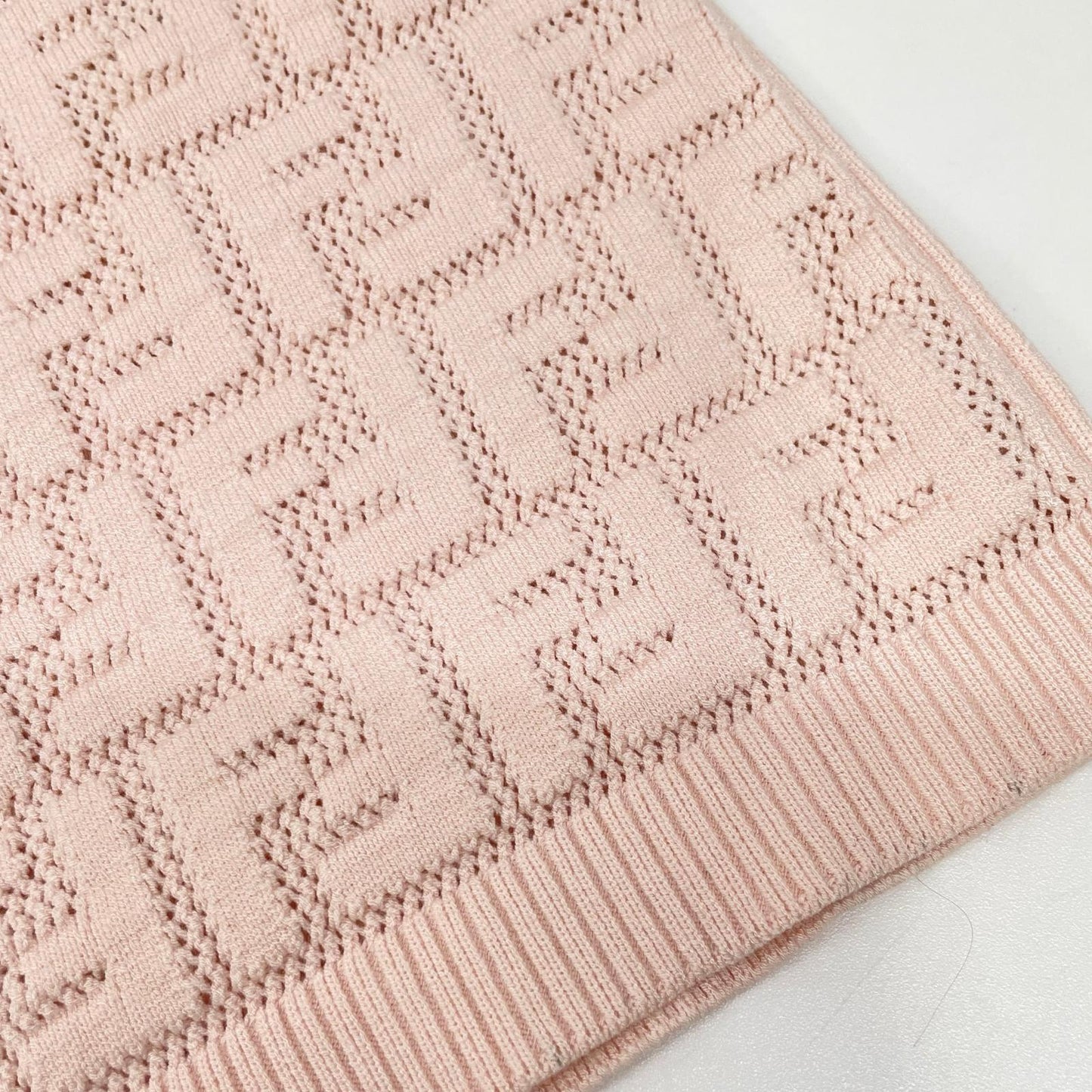 FENDI フェンディ FZX814 AJTL ピンク ズッカ柄 半袖ニット トップス