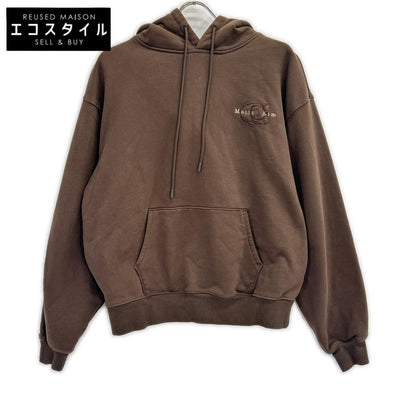 COACH コーチ ×Matin Kim ブラウン コットン エンブロイダード オーバーサイズド フーディー トップス