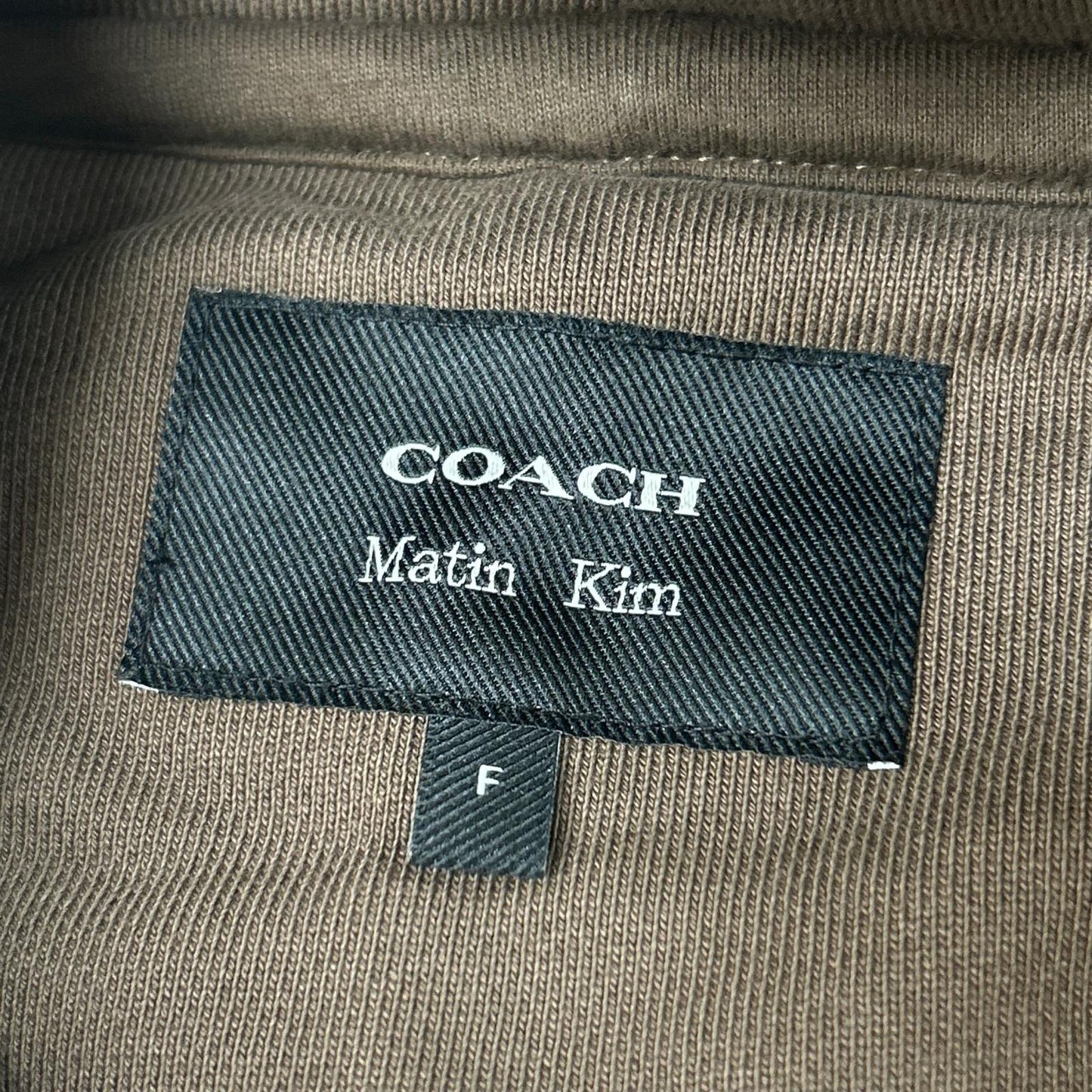 COACH コーチ ×Matin Kim ブラウン コットン エンブロイダード オーバーサイズド フーディー トップス