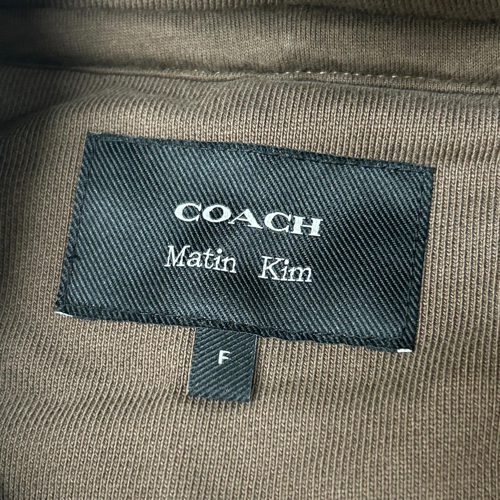 COACH コーチ ×Matin Kim ブラウン コットン エンブロイダード オーバーサイズド フーディー トップス
