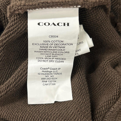COACH コーチ ×Matin Kim ブラウン コットン エンブロイダード オーバーサイズド フーディー トップス