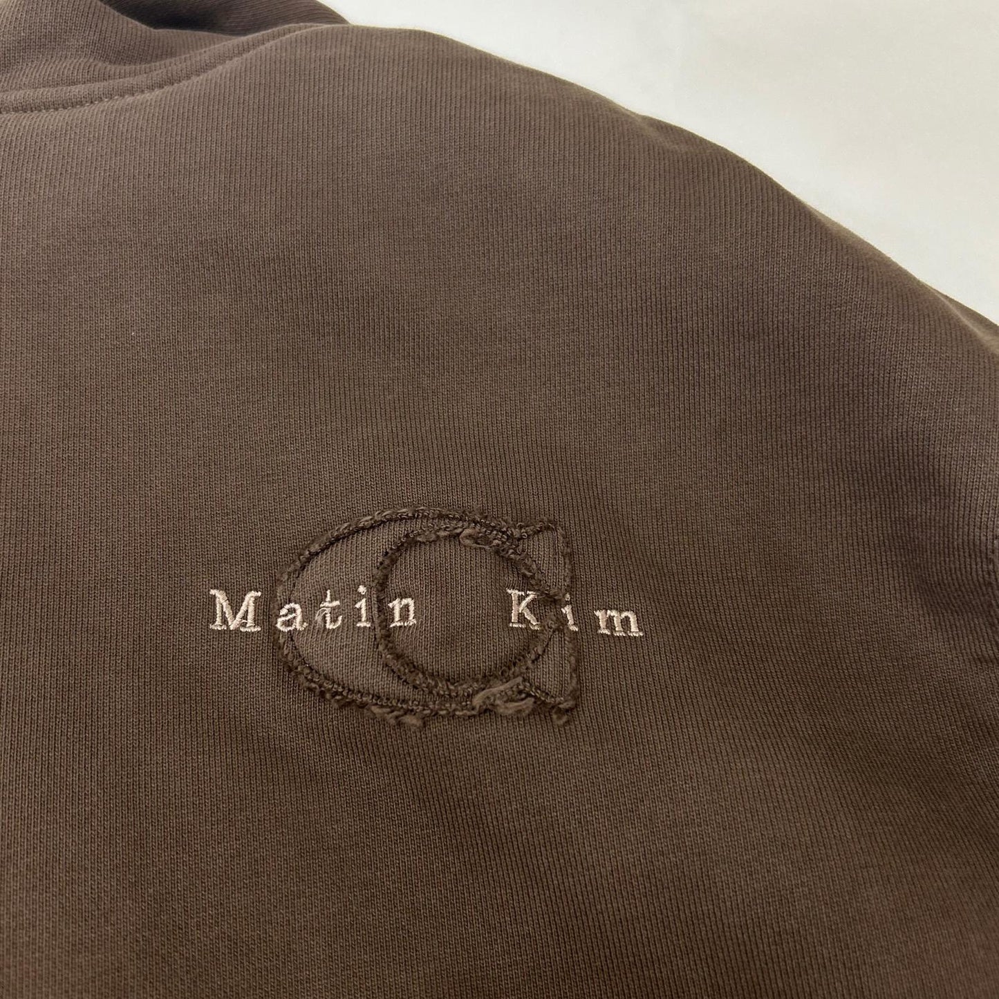 COACH コーチ ×Matin Kim ブラウン コットン エンブロイダード オーバーサイズド フーディー トップス