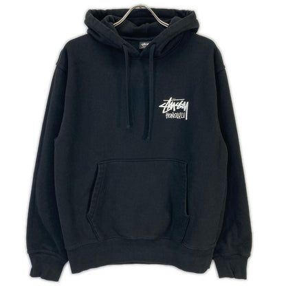 stussy ステューシー Z4000SAS ブラック コットン混 裏起毛 ロゴフーディパーカー トップス